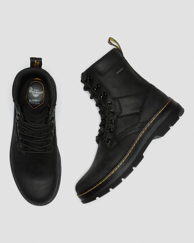 Men's Dr Martens Iowa Waterproof Poly Ankle Boots Black | AU 443SGL